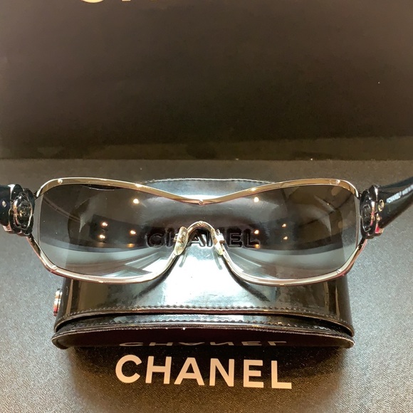 Chanel black wrap rimless sunglasses - Picture 9 of 10